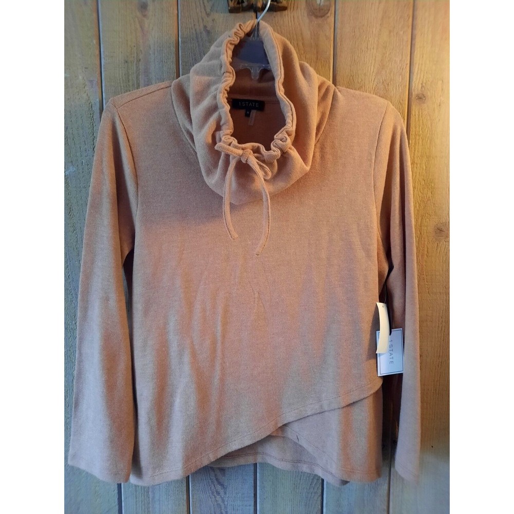 1. State XL NWT Tan Sweater with Cowl turtleneck and drawstring. MSRP $69